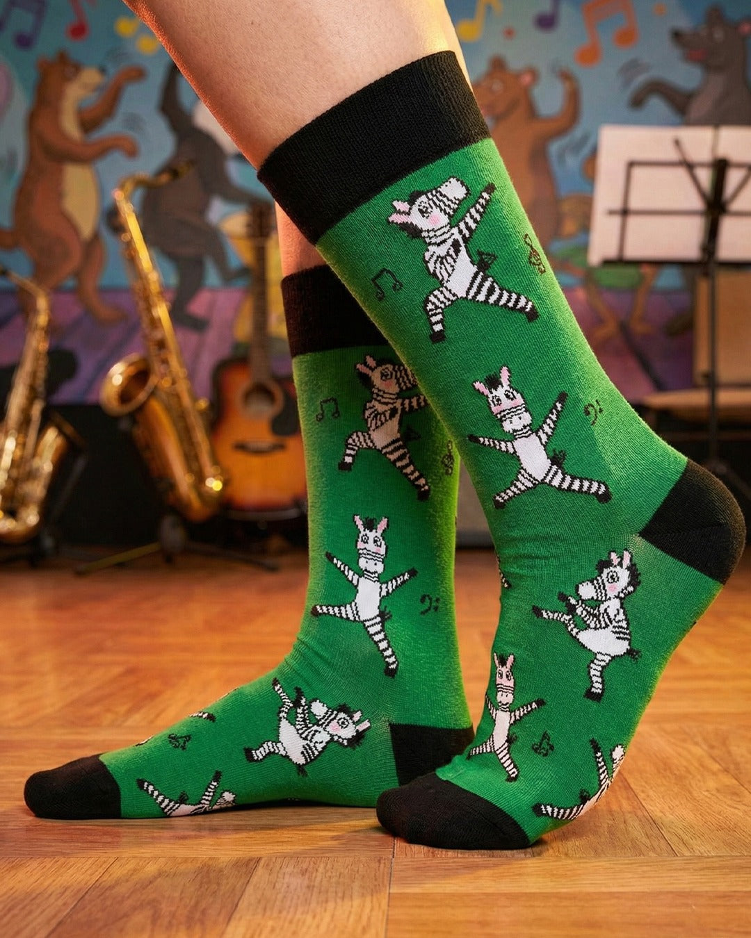 Chaussettes Zèbres Dansants Série Animaux Safari